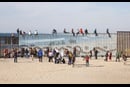 This is a view of the border fence in El Faro Park in Tijuana, Mexico, after the arrival of the first members of the migrant caravan. Photo courtesy of Rubén Velarde de la Congregación Nuevo Pacto de Playas de Tijuana.