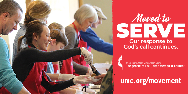 The Movement Continues campaign reminds us that the foundation of The United Methodist Church has always been to follow God's call of making disciples of Jesus Christ for the transformation of the world. As disciples, we serve in our church and community. Image courtesy of United Methodist Communications
