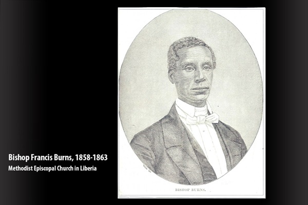 Bishop Francis Burns, missionary bishop of the Methodist Episcopal Church in Liberia, 1858-1863. Photo courtesy of the Liberia Annual Conference of The United Methodist Church.