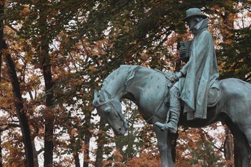 Statue of Methodist Bishop Francis Asbury stands on grounds of Drew University in New Jersey. Photo by Kathleen Barry, United Methodist Communications. 