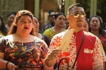 Pacific Islanders in DC for a leadership conference sing on Sunday morning at Foundry United Methodist Church.