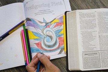 Coloring can be a creative addition to your Advent devotions this Christmas. Photo by Kathleen Barry, United Methodist Communications.