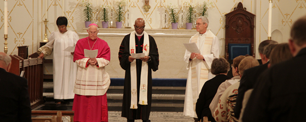 Bishop W. Earl Bledsoe represents The United Methodist Church in an ecumenical service during the opening of the National Christian Workshop on Christian Unity in Albuquerque, New Mexico, April 28, 2014. The focus of the 50th anniversary is on building ecumenical relationships for peace and justice Bishop W. Earl Bledsoe represents The United Methodist Church in an ecumenical service during the opening of the National Christian Workshop on Christian Unity in Albuquerque, New Mexico, April 28, 2014. The focus of the 50th anniversary is on building ecumenical relationships for peace and justice