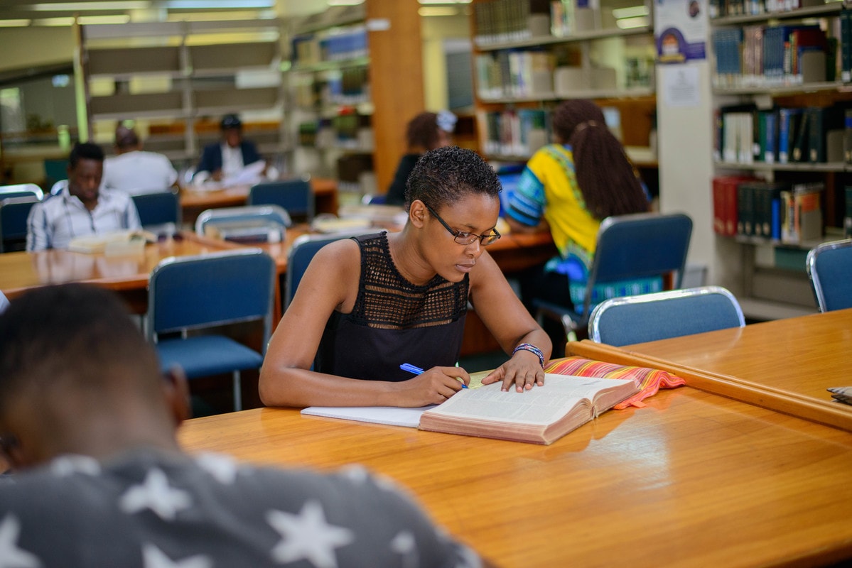 A student studies on the campus of Africa University in Mutare, Zimbabwe. Photo courtesy of Africa University.