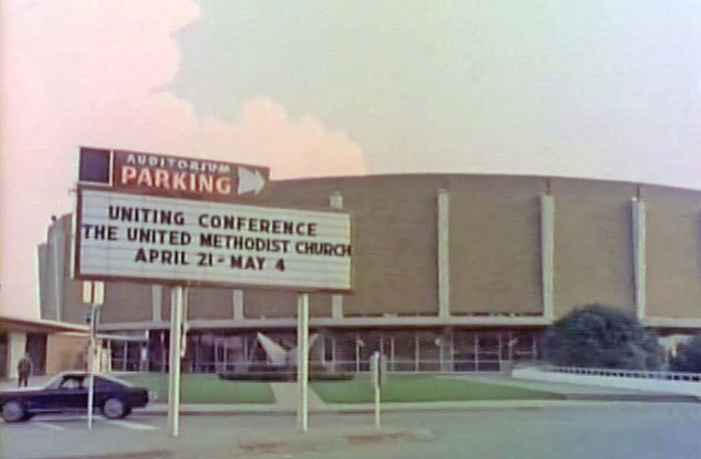 Sign for the 1968 Uniting Conference, image courtesy of General Commission on Archives and History.