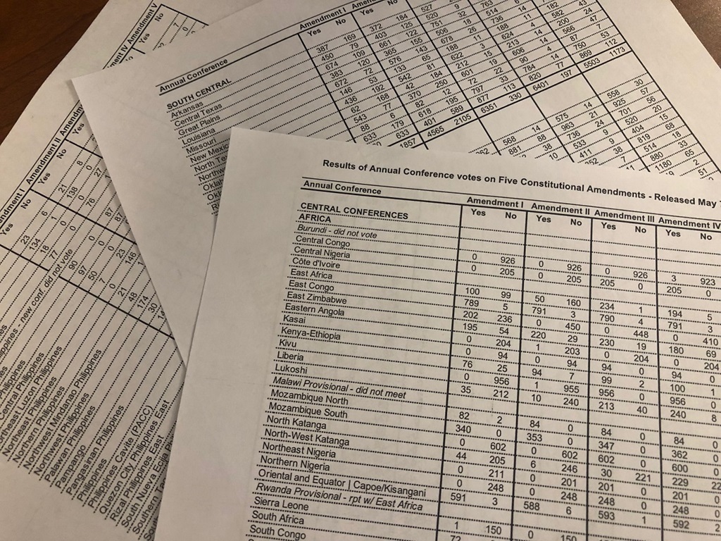 The Council of Bishops has completed canvassing the votes of annual conferences on the five constitutional amendments that were approved by the 2016 General Conference. Image courtesy of the Council of Bishops.