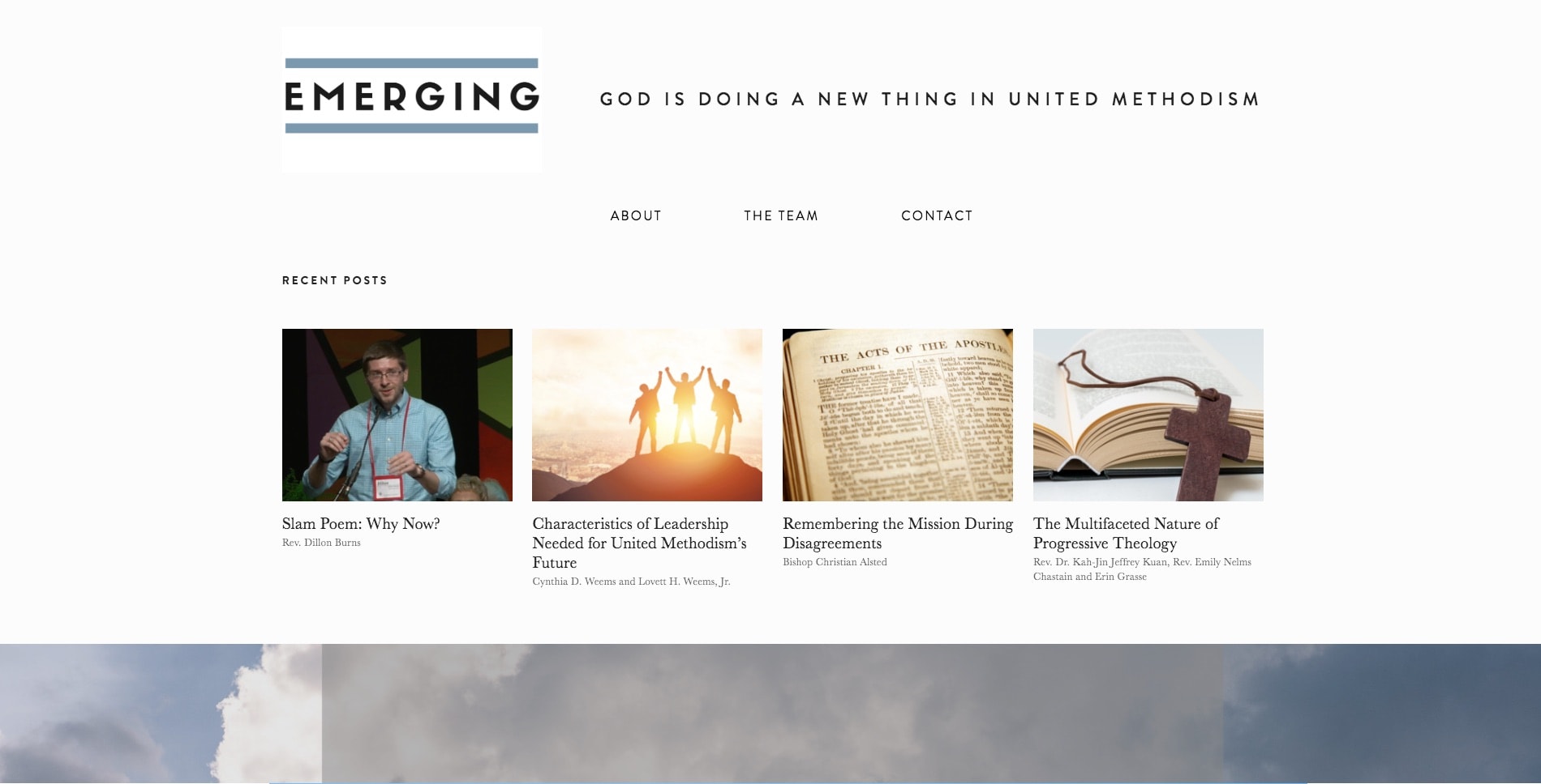 The Emerging website features content by United Methodists around the world, all reflecting on the future of our church. Image courtesy of Emily Clemons, Connectional Table.