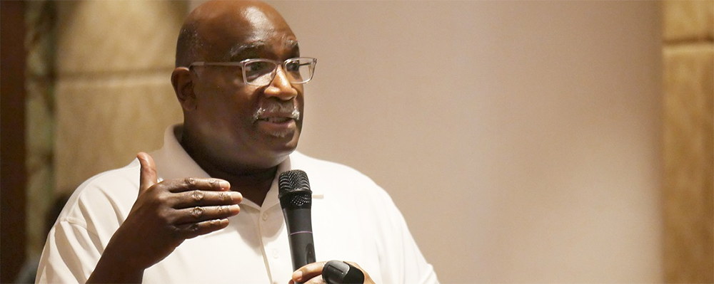 Bishop Gregory V. Palmer of the West Ohio Conference’s addresses the Standing Committee on Central Conference Matters during its meeting in Manila. He chaired the committee’s Africa Comprehensive Plan subcommittee. 