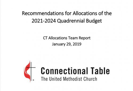 The Connectional Table’s allocations team released its report on the 2021-2024 quadrennial budget.