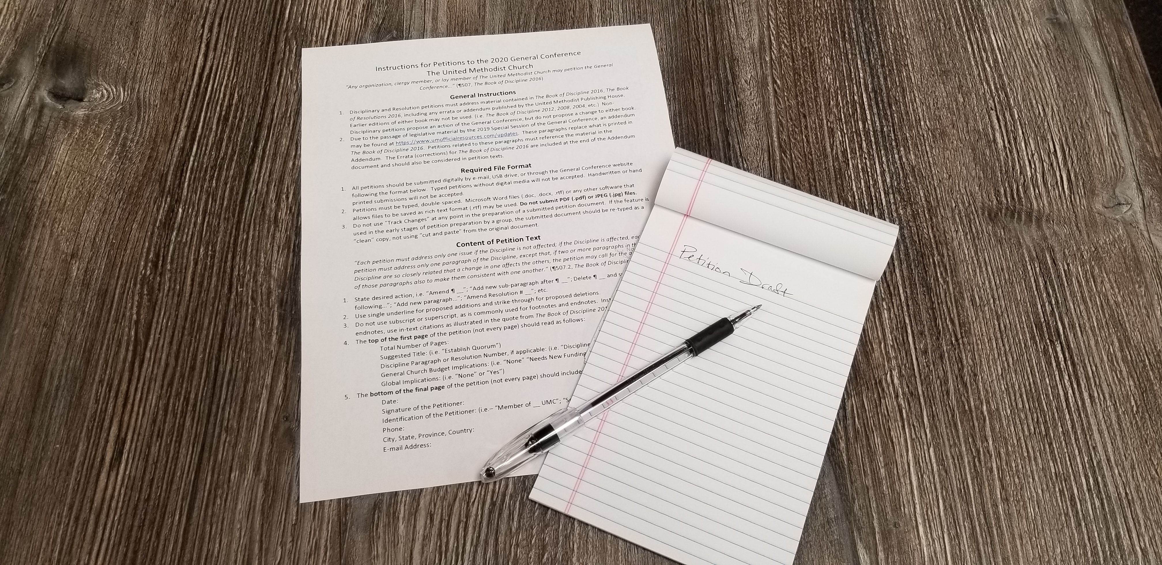 Instructions for petitions to the 2020 General Conference are now available.
