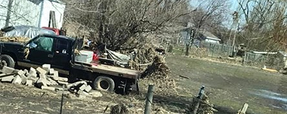 Photos show the aftermath of the flood damage in Columbus and Bellwood, Nebraska.