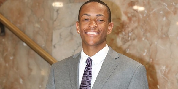 Student Langston Carter-Price stops to take a photo on stairway at Dillard University.  Student Langston Carter-Price stops to take a photo on stairway at Dillard University. Courtesy photo.