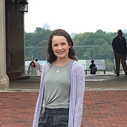 Emma Storer poses on the Washington University campus. Courtesy photo.
