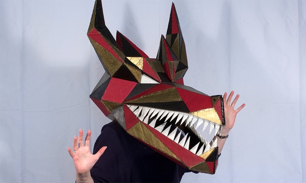 Anna Kay Teekell wearing a dragon head. Courtesy photo. Courtesy photo.