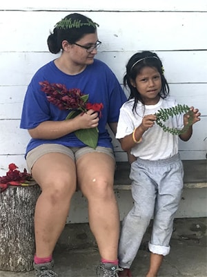 Lauren Rhodes with unknown child during mission to Ecuador. Courtesy photo.