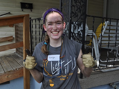 Kaleigh Rudge poses during volunteer work. Courtesy photo.