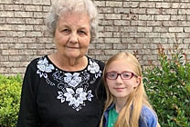 Delores Howell calls nine-year-old Haliegh her angel after suffering a fall. Haliegh comforted Delores, cleaned her "boo boos," and stayed until medics arrived. Photo courtesy Delores Howell.