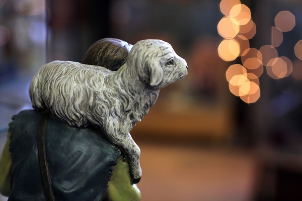 A nativity figure of a shepherd holds a young lamb. Photo by Kathleen Barry, United Methodist Communications. December 25th is not the end, but time to begin celebrating Jesus' birth. Make the season more meaningful with creative, yet simple, ideas. Photo by Kathleen Barry, United Methodist Communications.