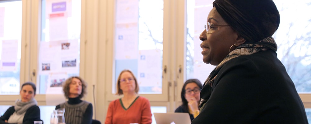 Prof. Dr Isabel Apawo Phiri, WCC deputy general secretary at the meeting organized by Arigatou International. Photo: Ivars Kupcis/WCC.
