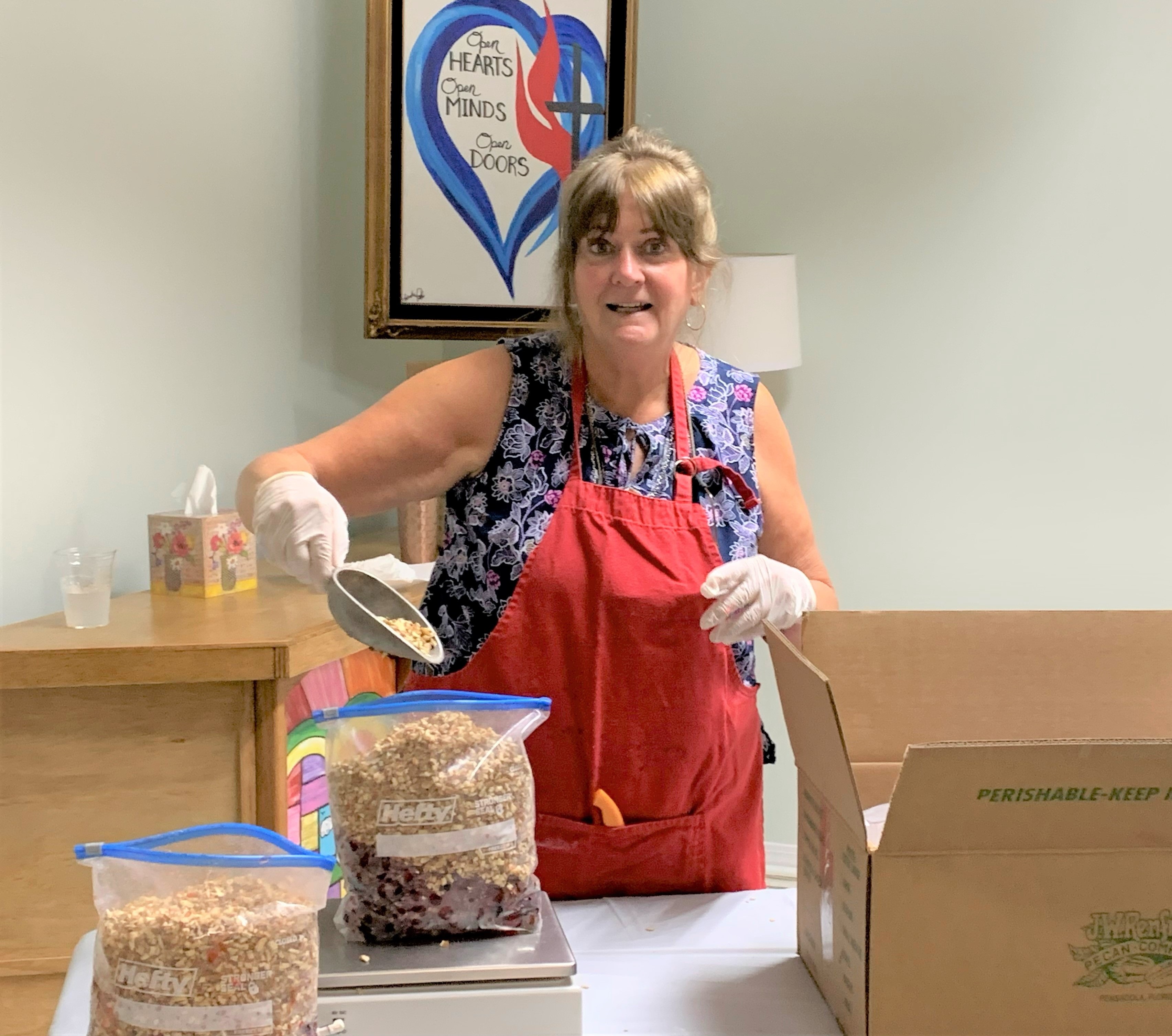Volunteers at Robertsdale United Methodist Church spends days making fruitcakes.