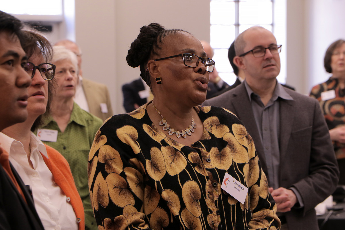 The Standing Committee on Central Conference Matters members worship during a meeting. (Photo by Cynthia Mack, Global Ministries)