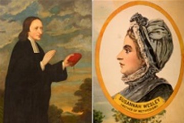 Historic images portray John and Susanna Wesley. Courtesy of the General Commission on Archives and History.