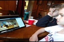 Children from Glendale United Methodist Church in Nashville , Tennessee, watch the online worship service at home during the coronavirus pandemic. Photo courtesy of Glendale United Methodist Church