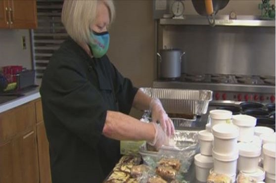 Chef Diana Palmer turned her unemployment into a meal-making venture named Faith in Food. Photo courtesy of WBZ TV Boston