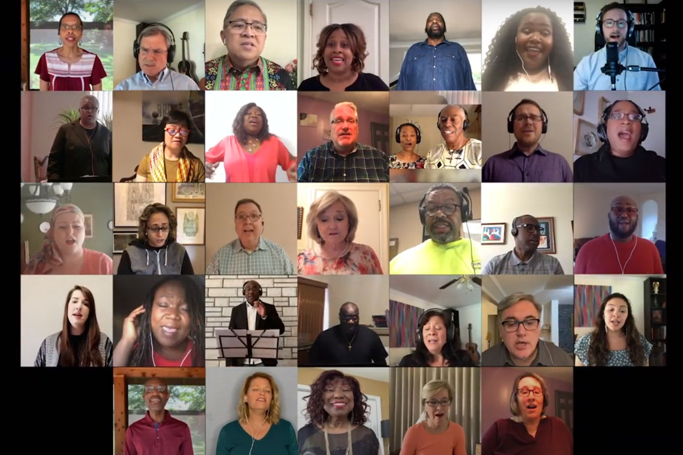 Virtual choir performs 'Credo' for United Methodist Heritage Sunday, 2020. Screenshot of video by Discipleship Ministries and United Methodist Communications.