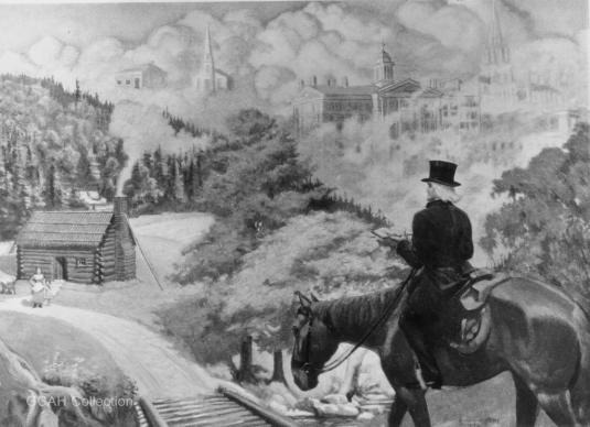 Imagen de un jinete de circuito, cortesía de la Comisión General de Archivos e Historia de La Iglesia Metodista Unida, Universidad Drew.