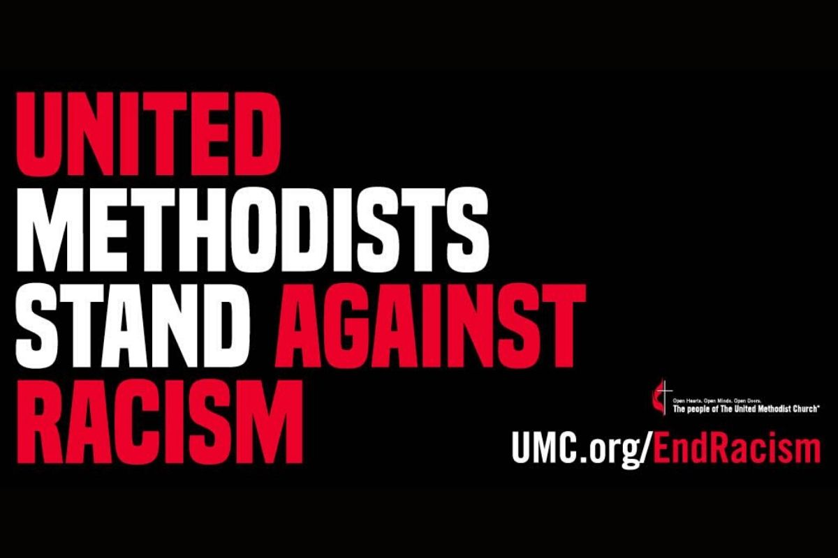 United Methodists stand against racism image meant to sharing online. (Provided by United Methodist Communications.)