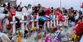 22 Mexican Americans and Mexican tourists killed in 2019 at a shopping center in El Paso, Texas, by a white supremacist who railed about a "Hispanic invasion" in Texas before opening fire. (Photo by Nick Oza, USA Today)