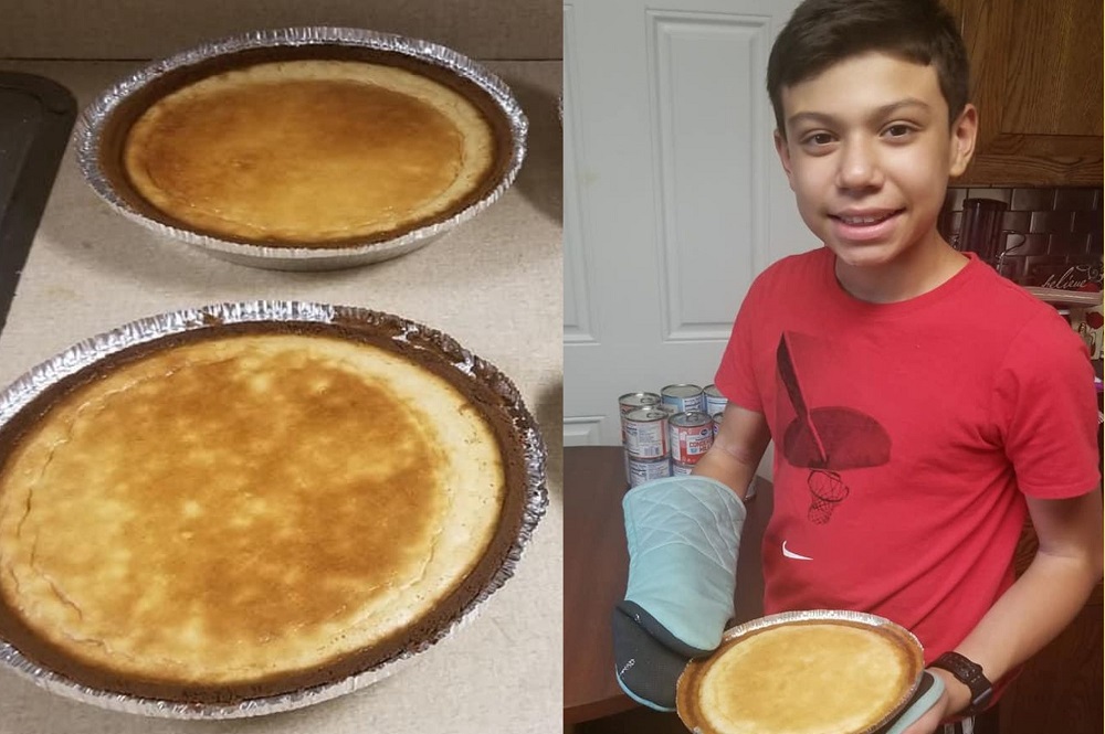 Isaac Lopez from the Holston Conference baked and sold 112 cheesecakes to earn money for his first mission trip. 