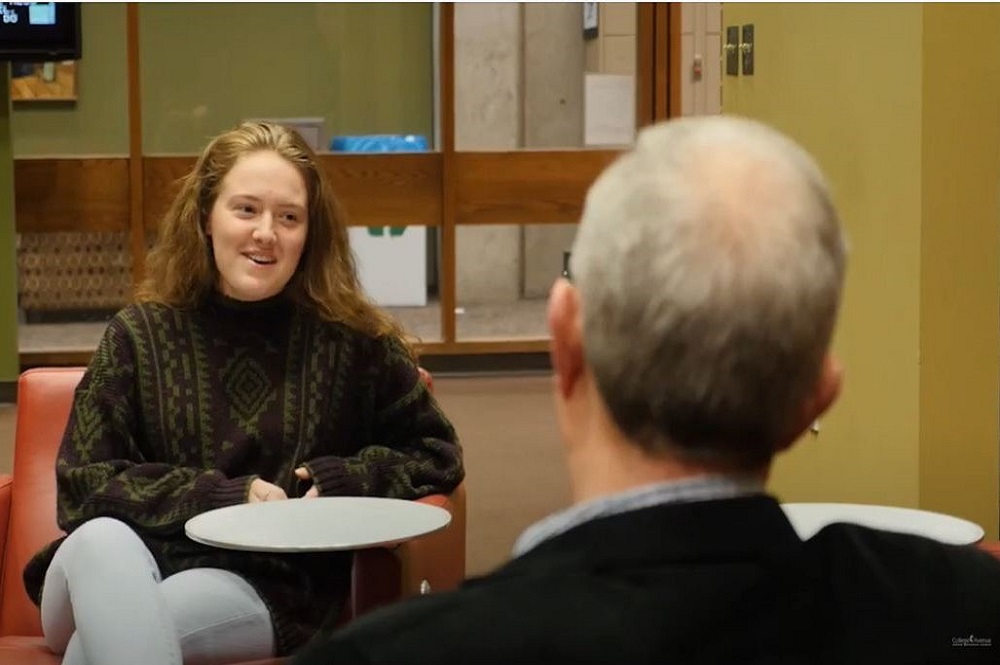 Rachel Shockney (left) is part of of College Avenue United Methodist Church's Campus Mentoring Ministry in Muncie, Indiana. Her mentor is John Ledbetter (right), a Ball State University professor and church member. Photo courtesy of College Avenue United Methodist Church.