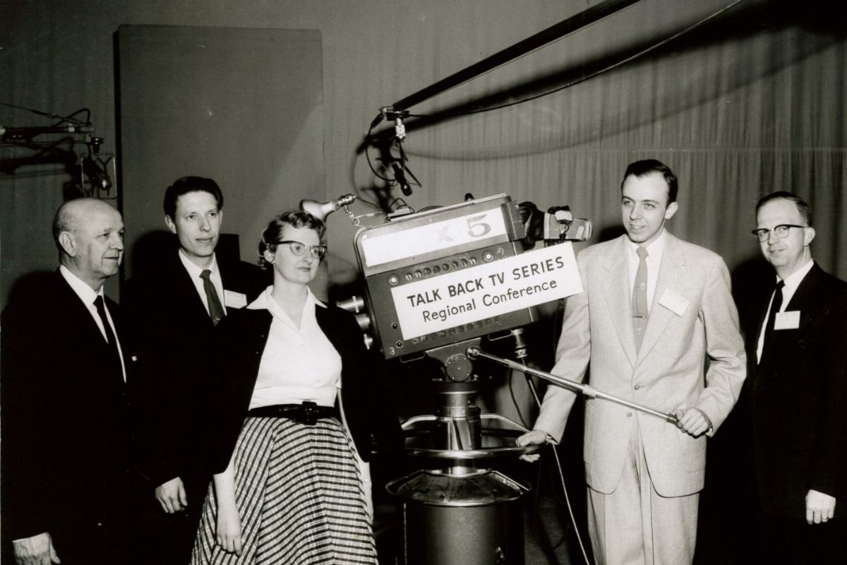 Various TV programs have been offered over the years. Talk Back featured local pastors as moderators guiding a panel conversation about ethics and moral issues. (Photo courtesy of United Methodist Communications)