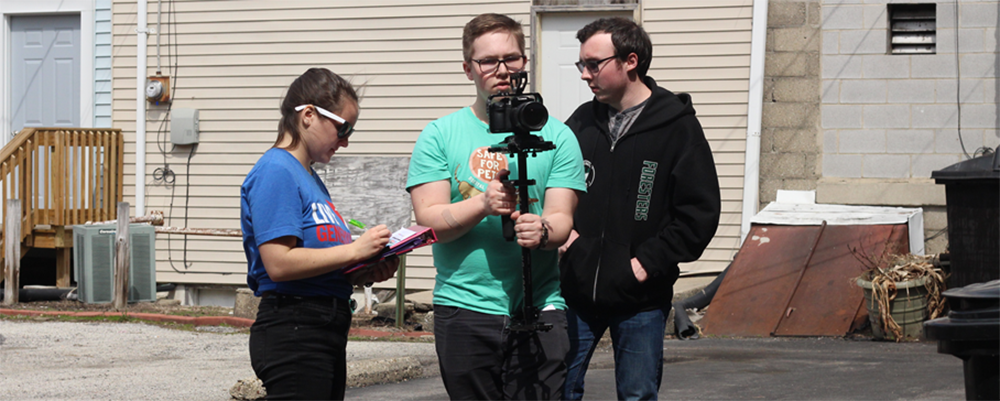  (director, DP (director of photography), producer/AD): Mireille Rhodes (left) "I'm keeping track of our schedule and making sure our director and DP get what they want for the film." Courtesy Photo.