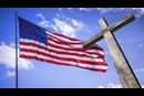 Cross and United States Flag symbolizing Christian nationalism