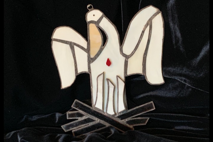 Pelican in Stained glass by Mary Helen Marigza