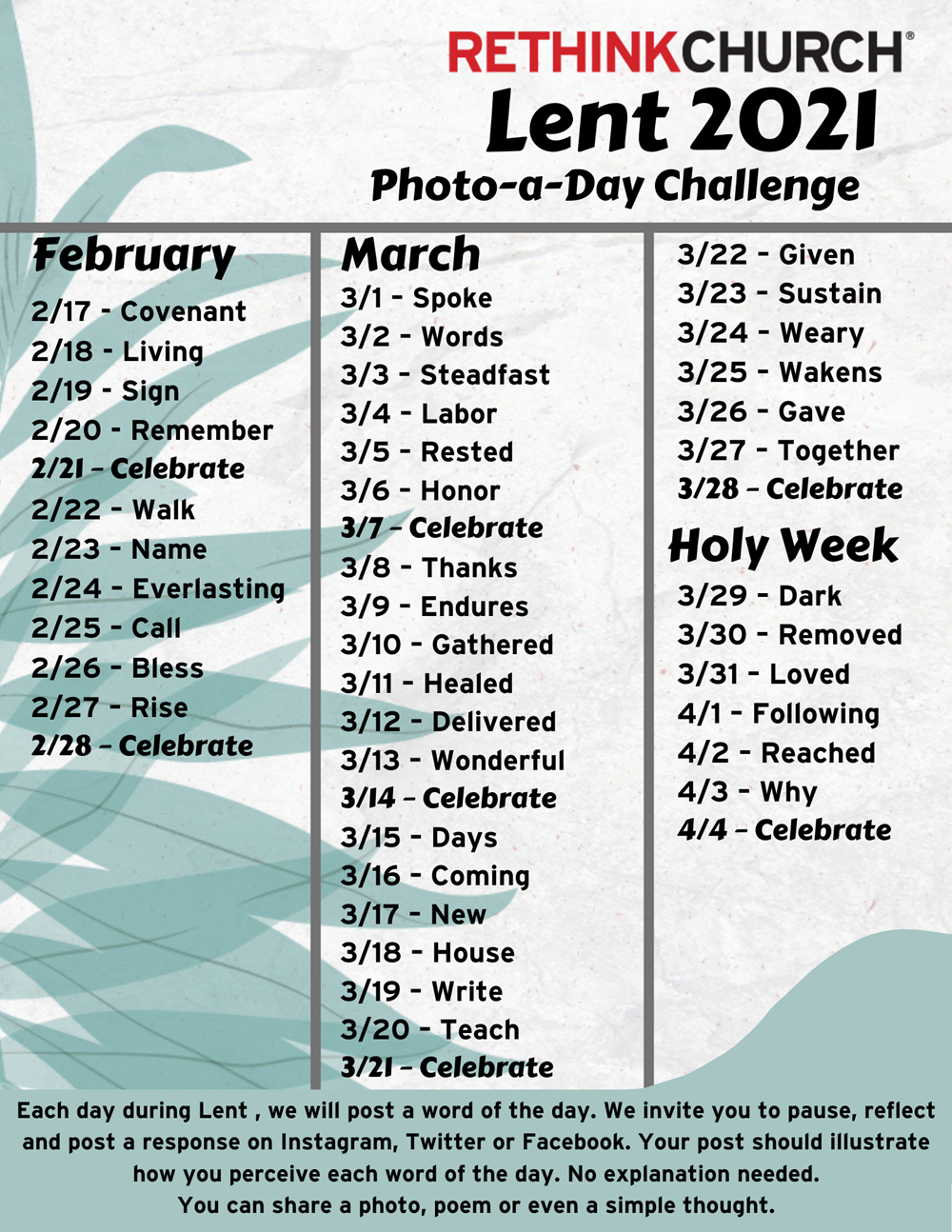 Lent 2021 Photo-a-Day Challenge