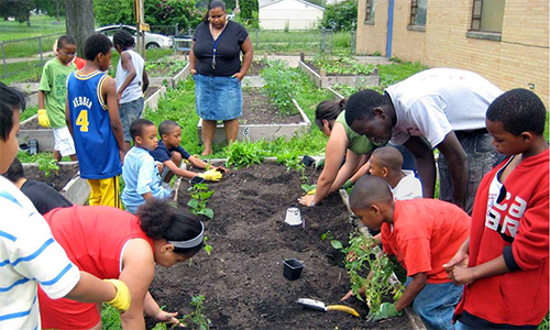 The Big Garden, founded in 2005 by United Methodist Ministries, cultivates food security by developing community gardens, creating opportunities to serve, and providing education on issues related to hunger. Photo courtesy of biggarden.org.