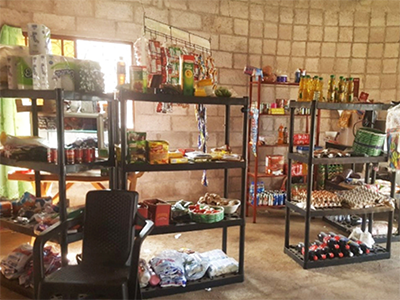 A small grocery store with a few goods to sell can increase stability and security for a displaced family seeking to resettle in a new community. Photo: CRISTOSAL
