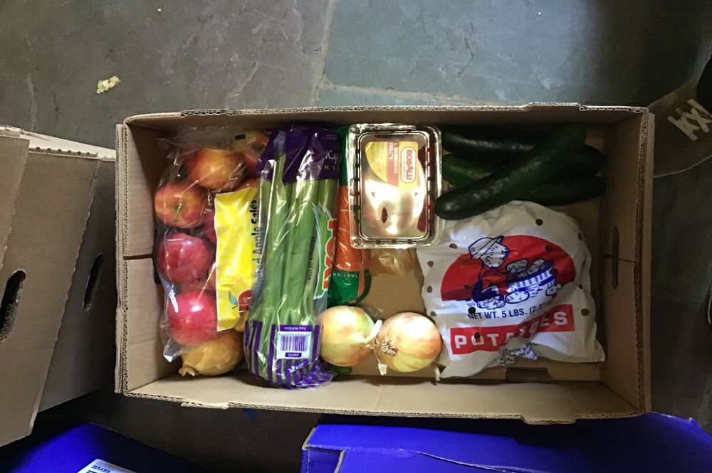 A food box at New York City's Calvary UMC. Nothing fancy, just good nutritious food. PHOTO: COURTESY CALVARY UMC