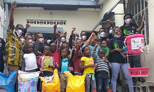 Innocent Afful (third from left), a Ghanaian missionary who works with orphans and vulnerable children in Congo, has seen his job change during the COVID pandemic. Photo: Courtesy of Innocent Afful.