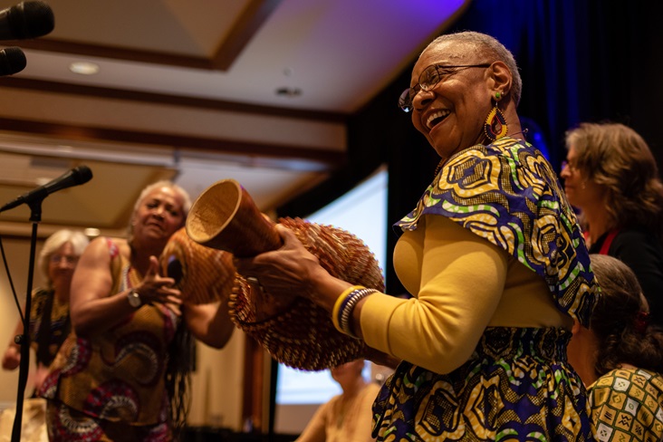 African drumming by ConunDrums at Global Ministries Bicentennial celebration. Celebrating its origins that trace back to the work of a freeborn African-American among the Wyandotte Native American people in the 1800s, the General Board of Global Ministries of The United Methodist Church celebrates its 200th anniversary on April 8, 2019, with events focused on the future of Methodist mission during changing times. Photo by Jennifer Silver, Global Ministries