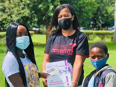 Inspired by how much the UMC is investing in them, AU students have taken their servant leadership to the next level--distributing food, medicine and school supplies, and assisting children and the elderly--since the onset of the coronavirus pandemic. Courtesy photo.