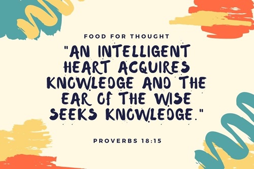 Proverbs 18:15. Canva design by Crystal Caviness