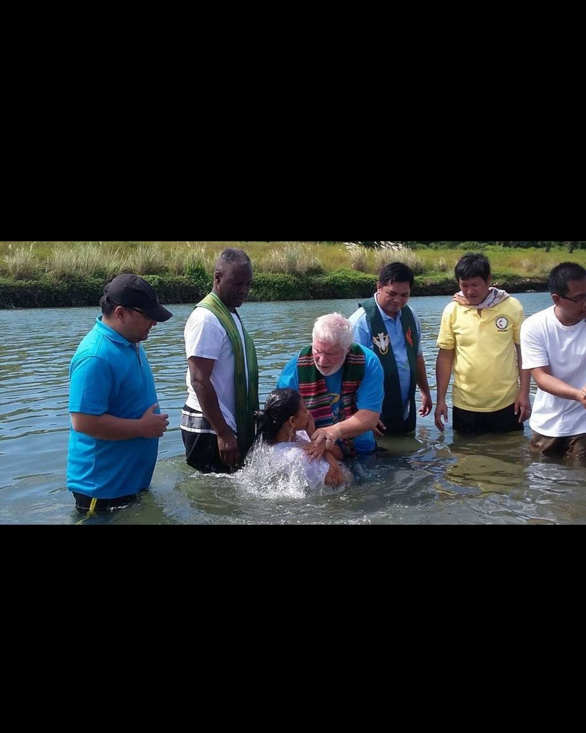 River baptism in Philippines. Photo by Rev. Joey Galinato. Canva design for UMC.org hero