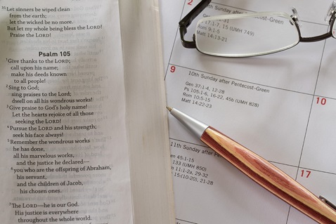 By using the Revised Common Lectionary, United Methodists share with other Christians the scriptures read each Sunday. Photo illustration by Mike DuBose, UM News.