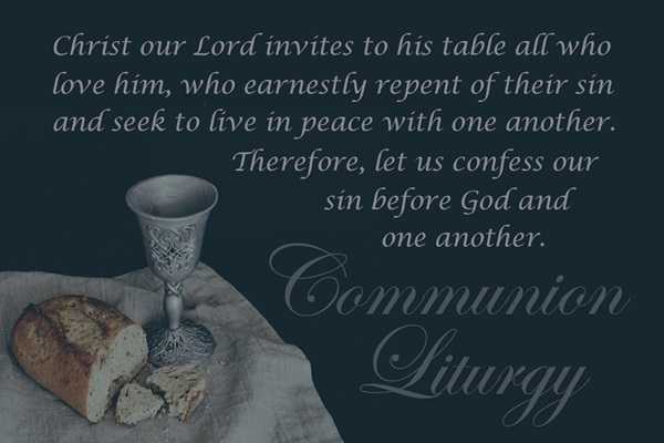 Before receiving communion, we are invited to confess and turn from a state of sin as part of the liturgy. It is only through acknowledging our sin that a process of restoration can begin. Communion elements photo by hudsoncrafted, courtesy of Pixabay; graphic by Laurens Glass, United Methodist Communications.