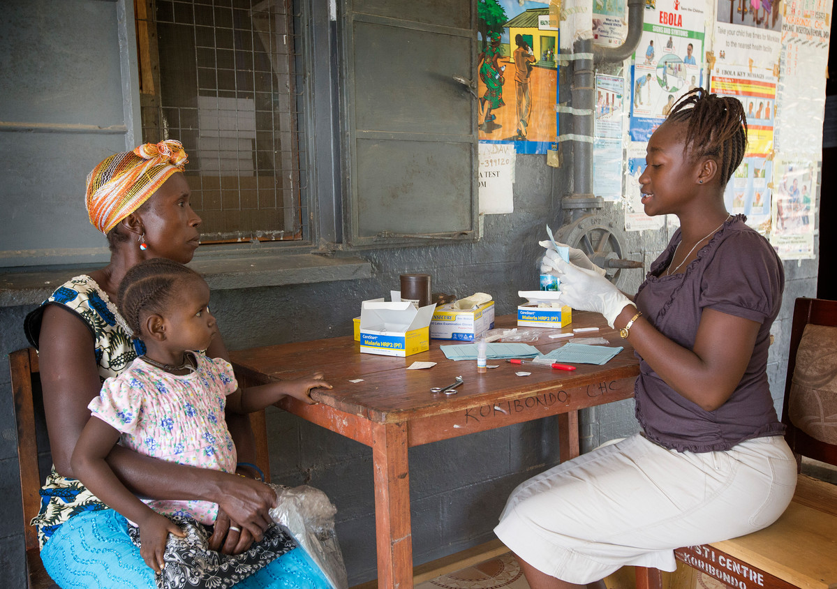 Malaria testing in Sierra Leone. Photo from United Methodist Communications